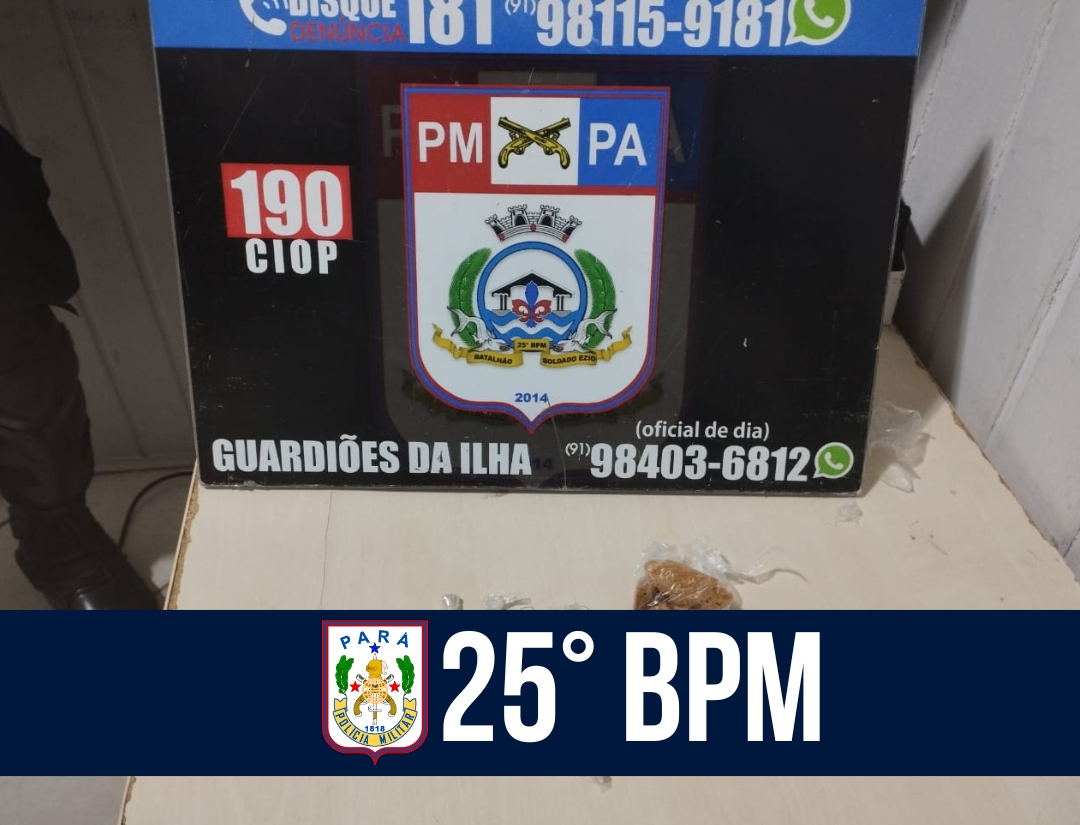 CPC II: 25° BPM prende mulher e apreende drogas, no distrito de Mosqueiro